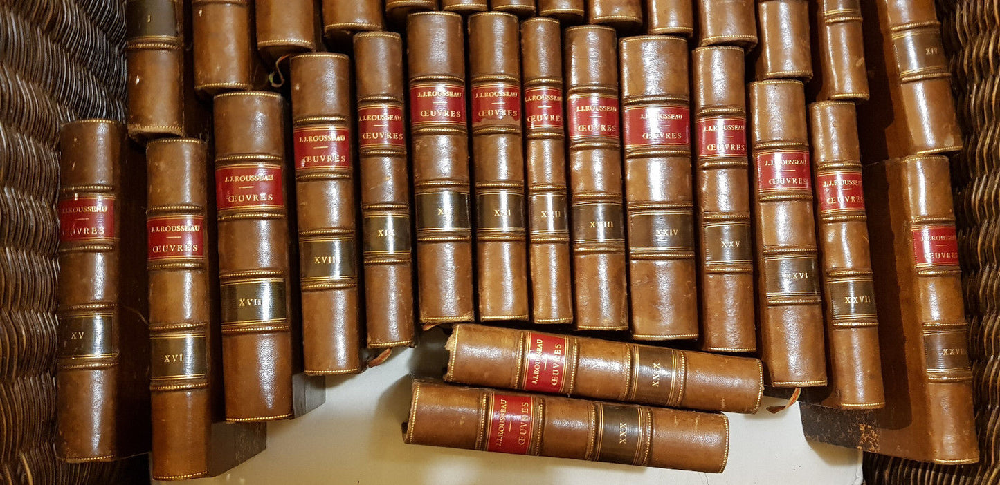 Collection complète des oeuvres de J.J. Rousseau 1782 - 30 Volumes