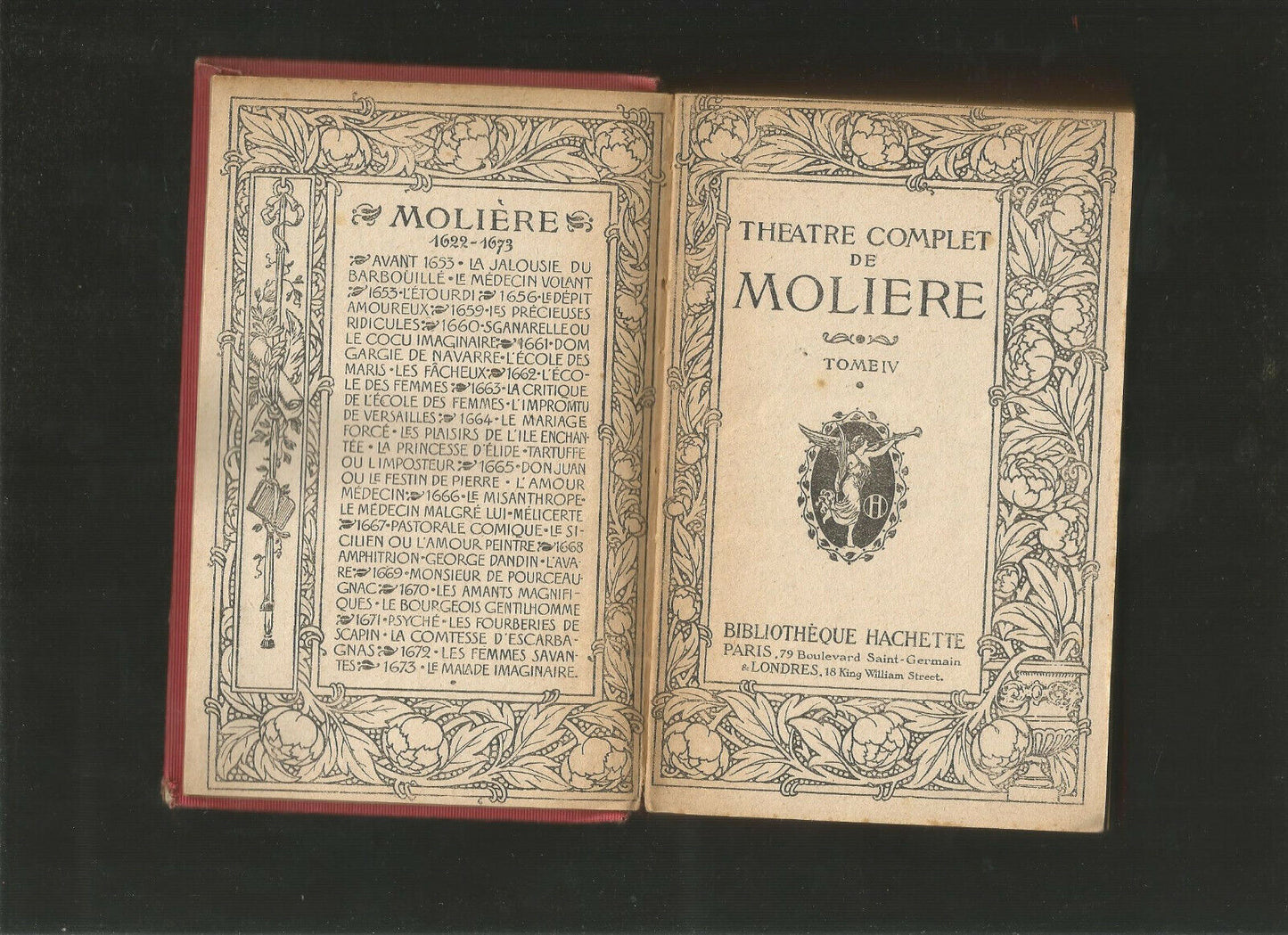 Théatre complet de Molière Hachette 5 tomes