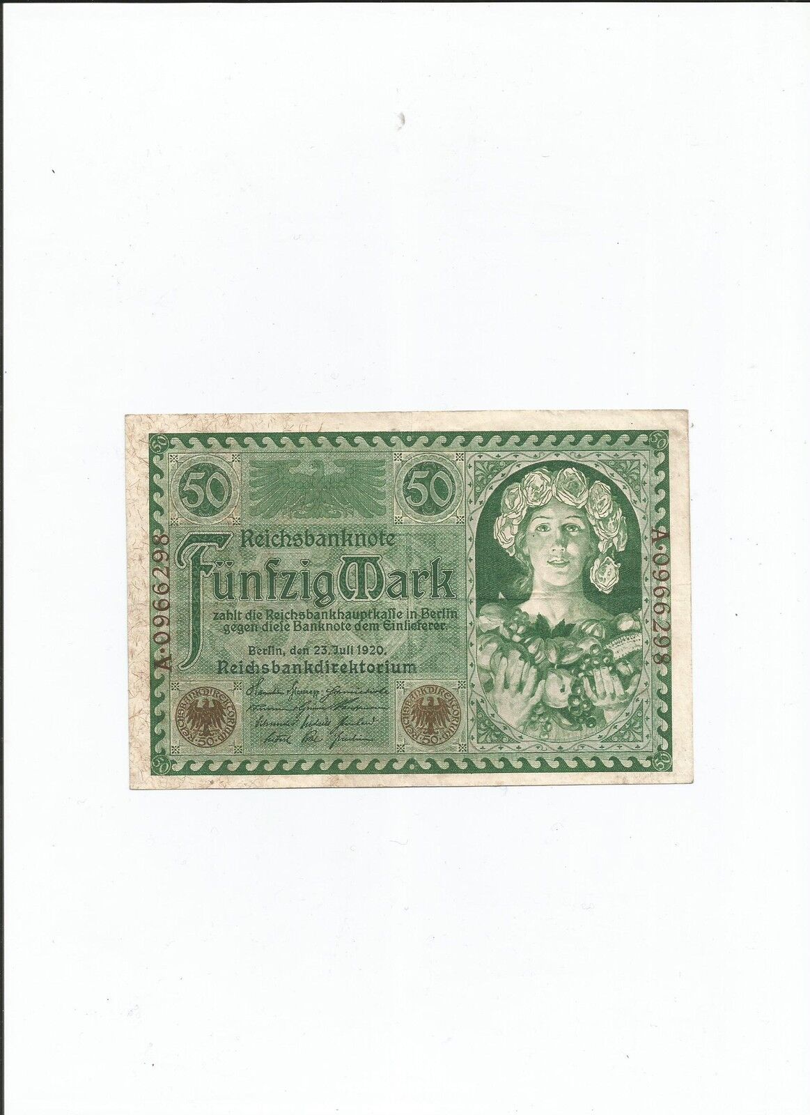 BILLET DE BANQUE ALLEMAGNE 50 MARKS 1920