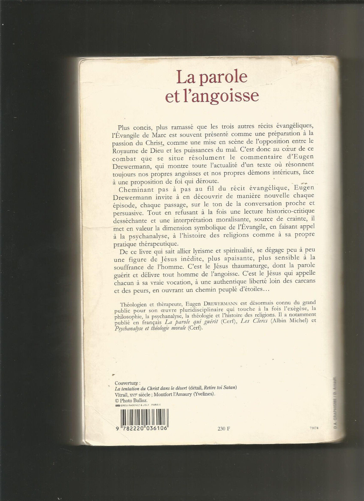 La Parole et langoisse  Commentaire de lEvangile de Marc