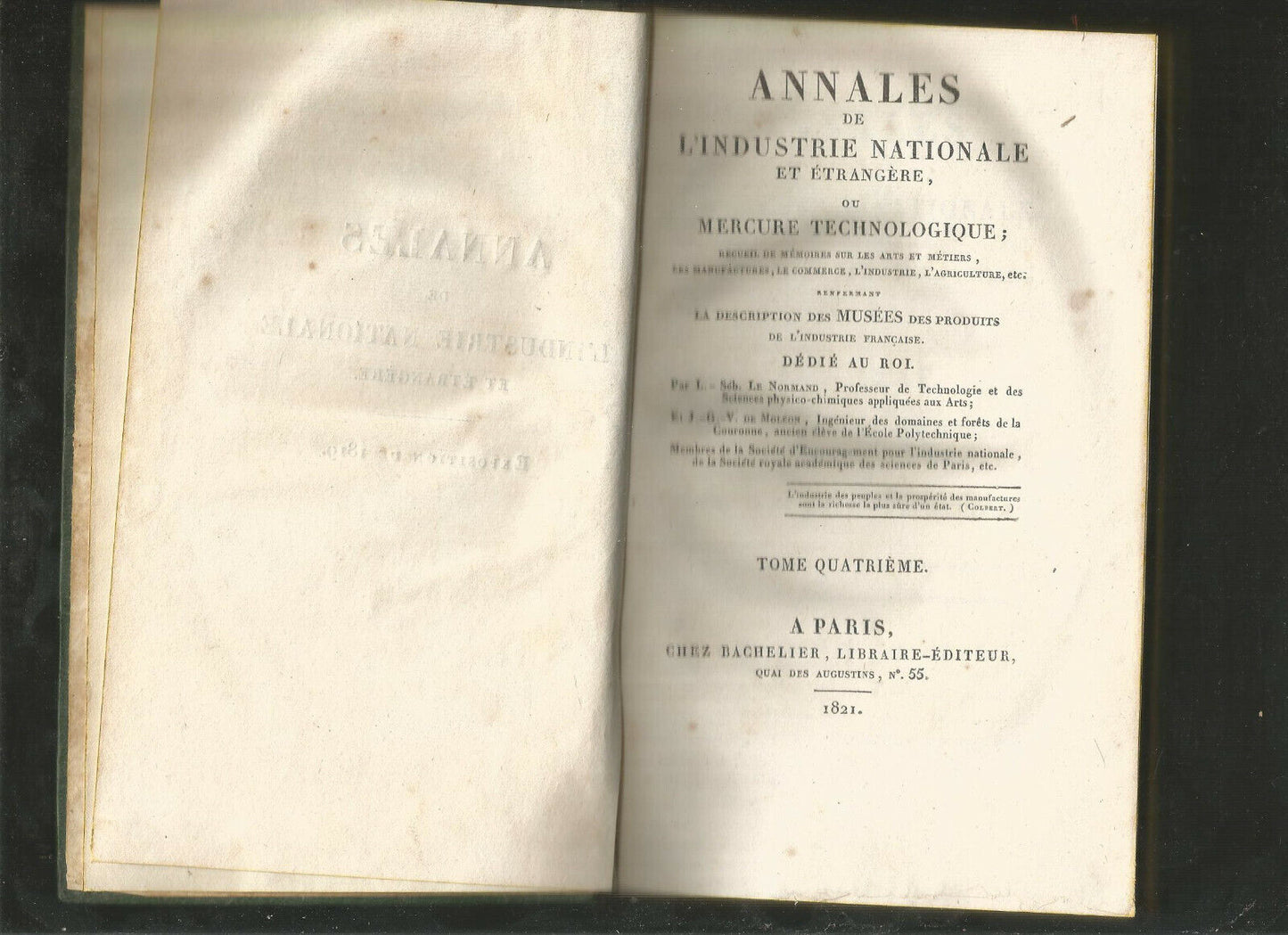 Annales de l'industrie nationale et étrangère ou Mercure technologique - 4 vol