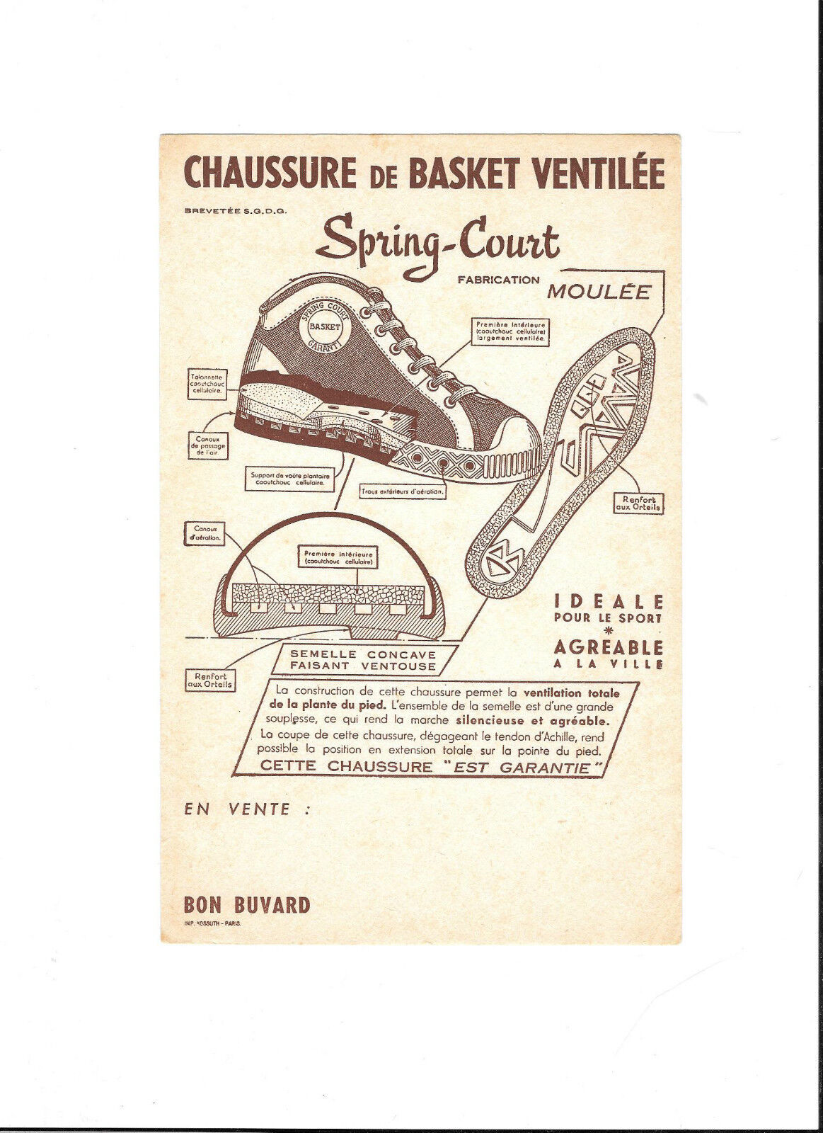 BUVARD CHAUSSURE BASKET