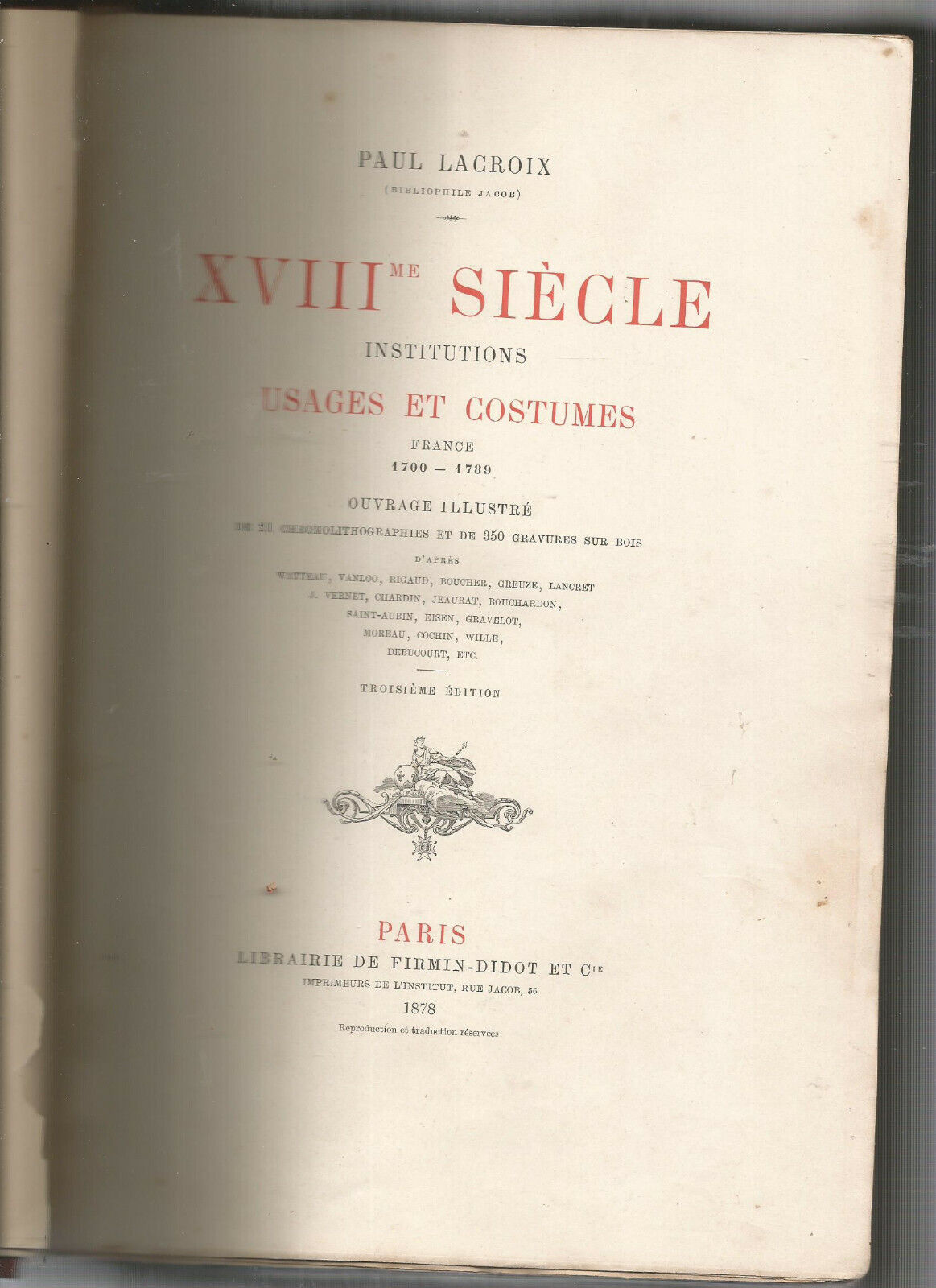 XVIII SIECLE INSTITUTIONS USAGES ET COSTUMES