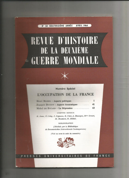 REVUE Dhistoire de la deuxieme guerre mondial n54