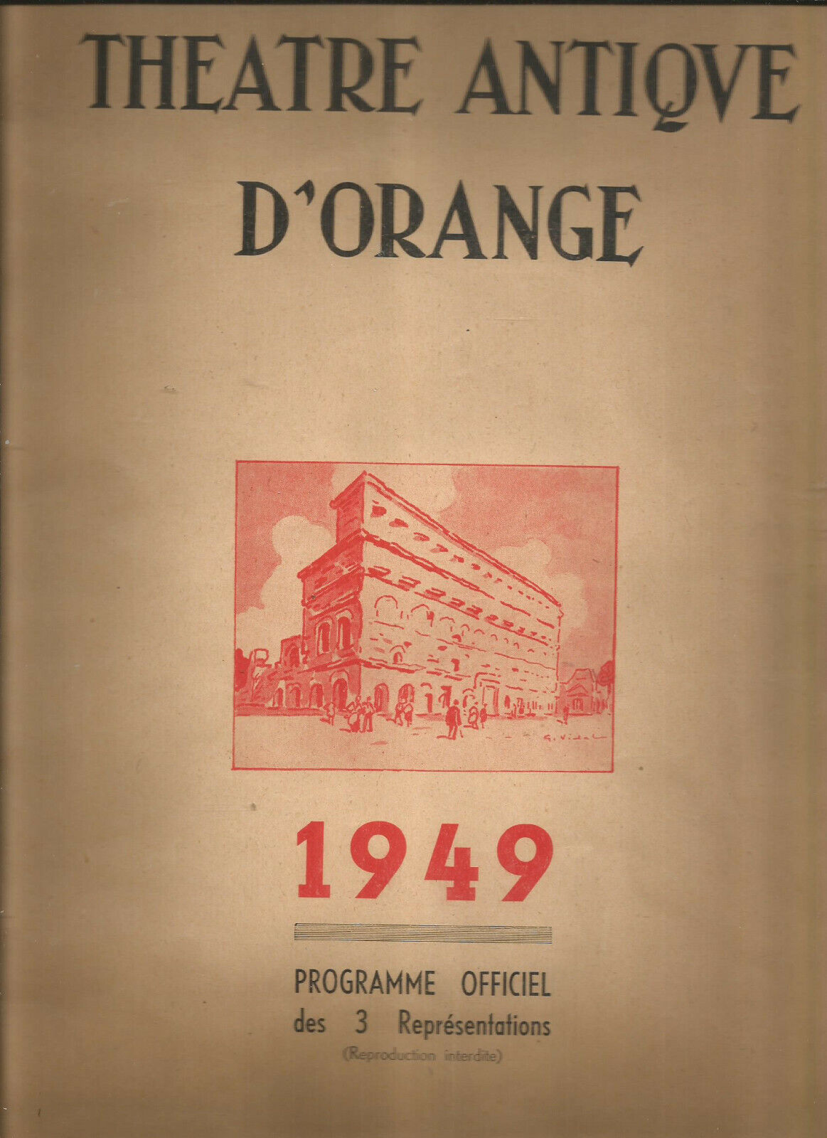 THEATRE ANTIQUE DORANGE PROGRAMME OFFICIEL 1949