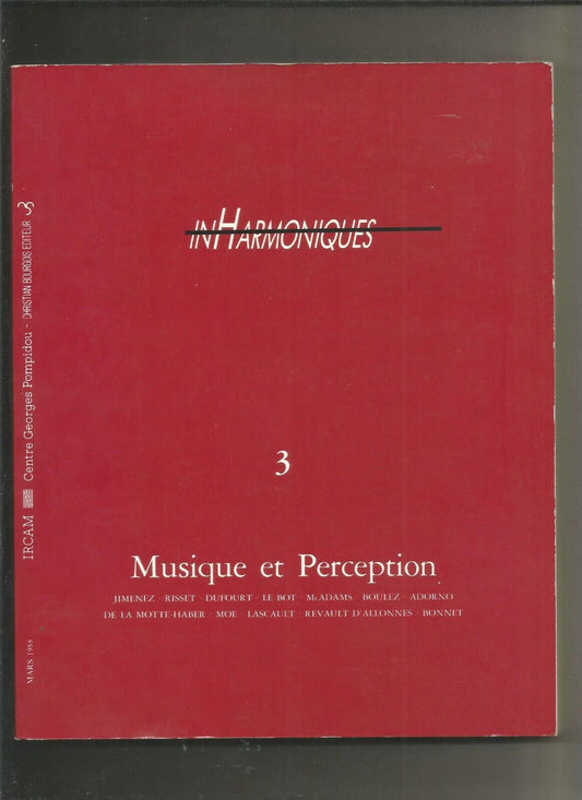 InHarmoniques 3  Musique et perception