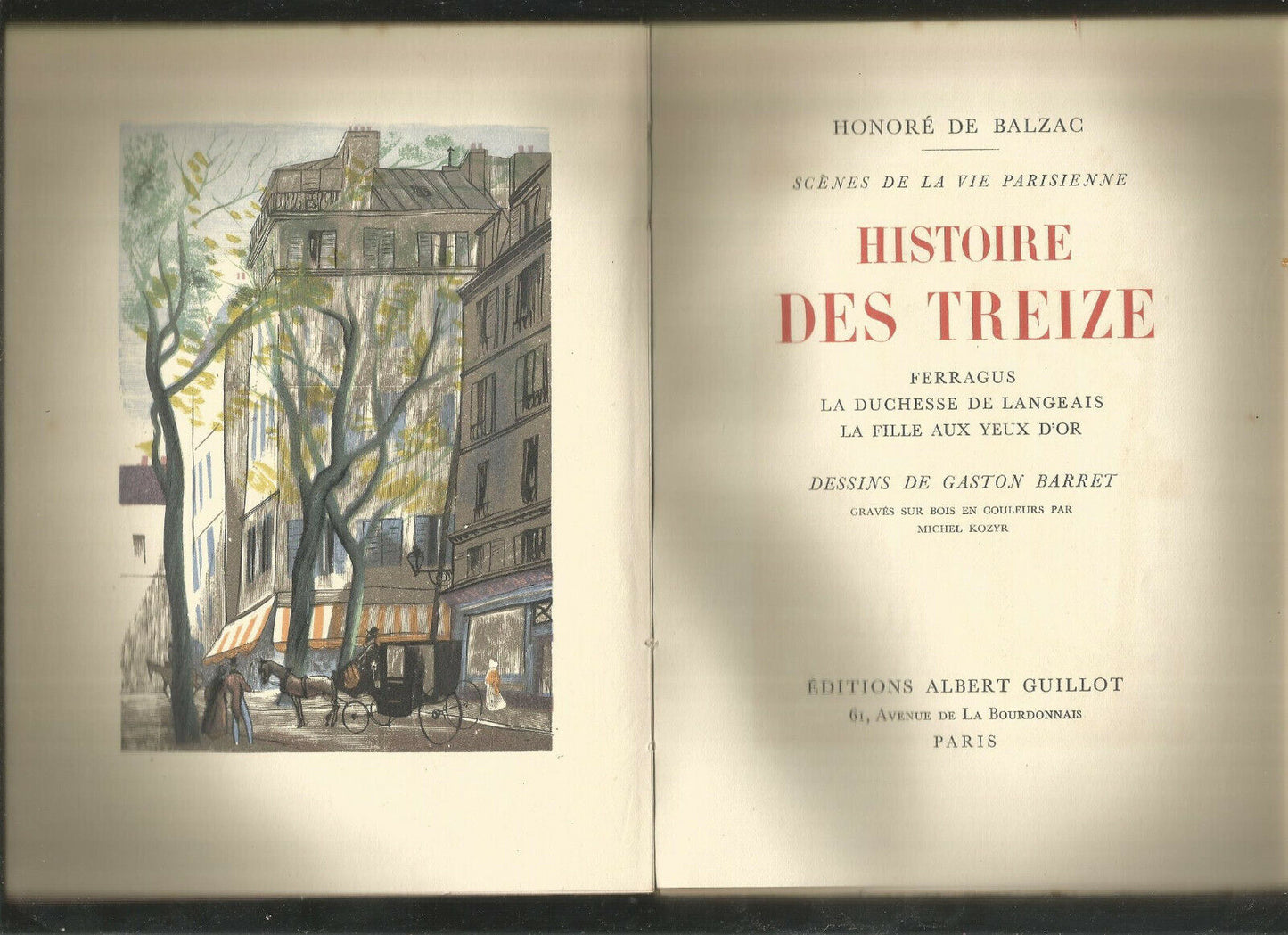 Histoire des Treize Ferragus… BALZAC Dessins Gaston&nbsp;BARRET 1949 Exempl. numéroté