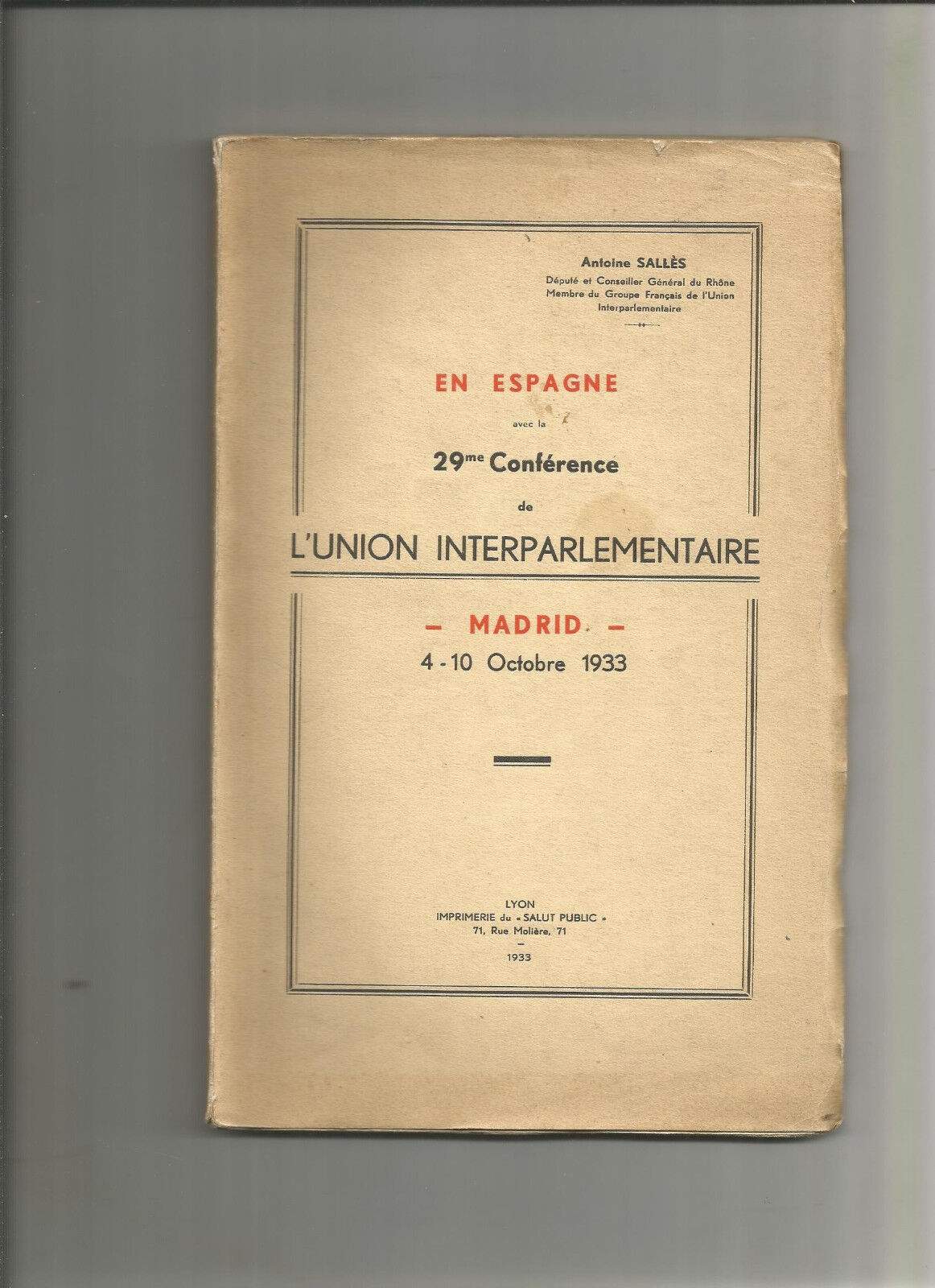 En Espagne avec la 29e confrence de lUnion Interparlementaire