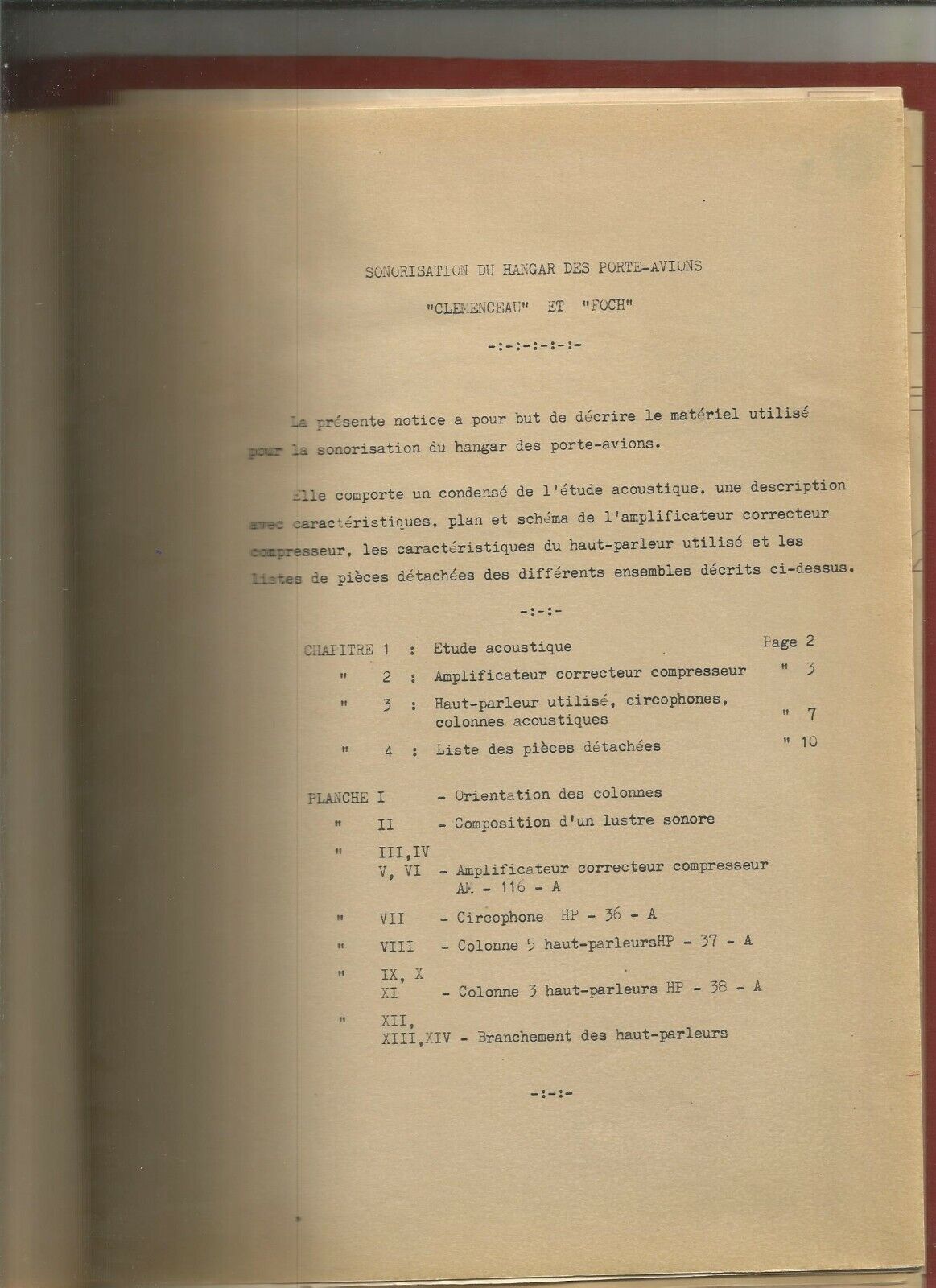 Sonorisation du hangar des portes-avions Clémenceau et Foch