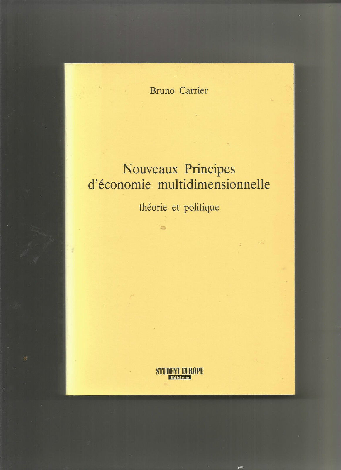 Nouveaux Principes d'économie multidimensionnelle