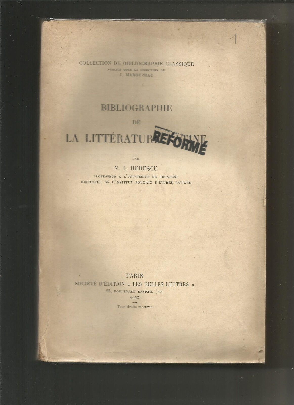 Bibliographie de la littérature latine - herescu