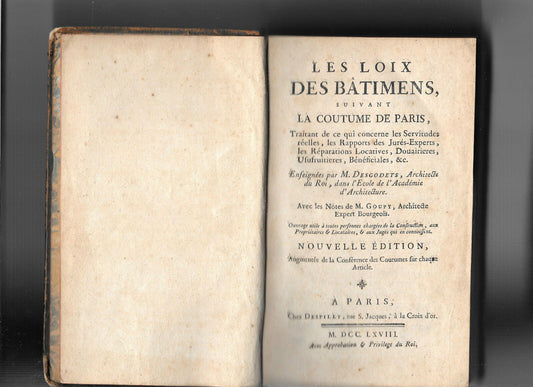 Les loix des bâtiments - Despilly 1768