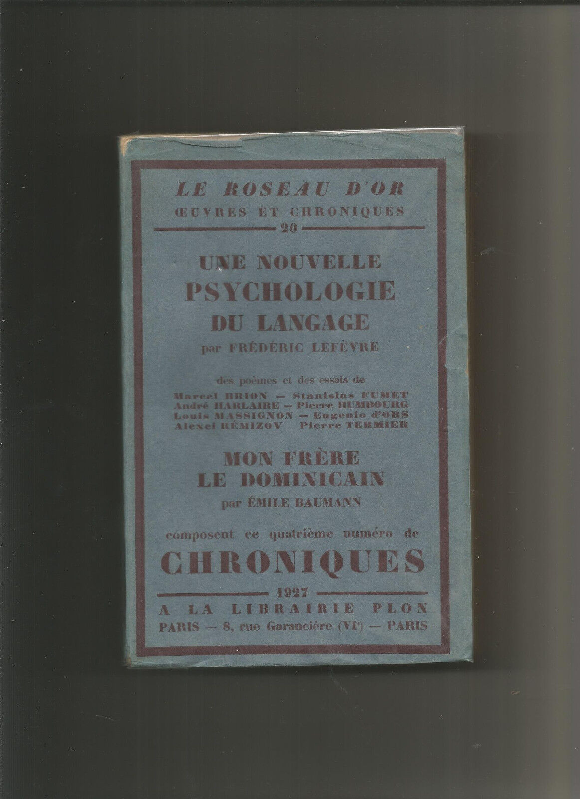 Le roseau dor oeuvres et chroniques no 20