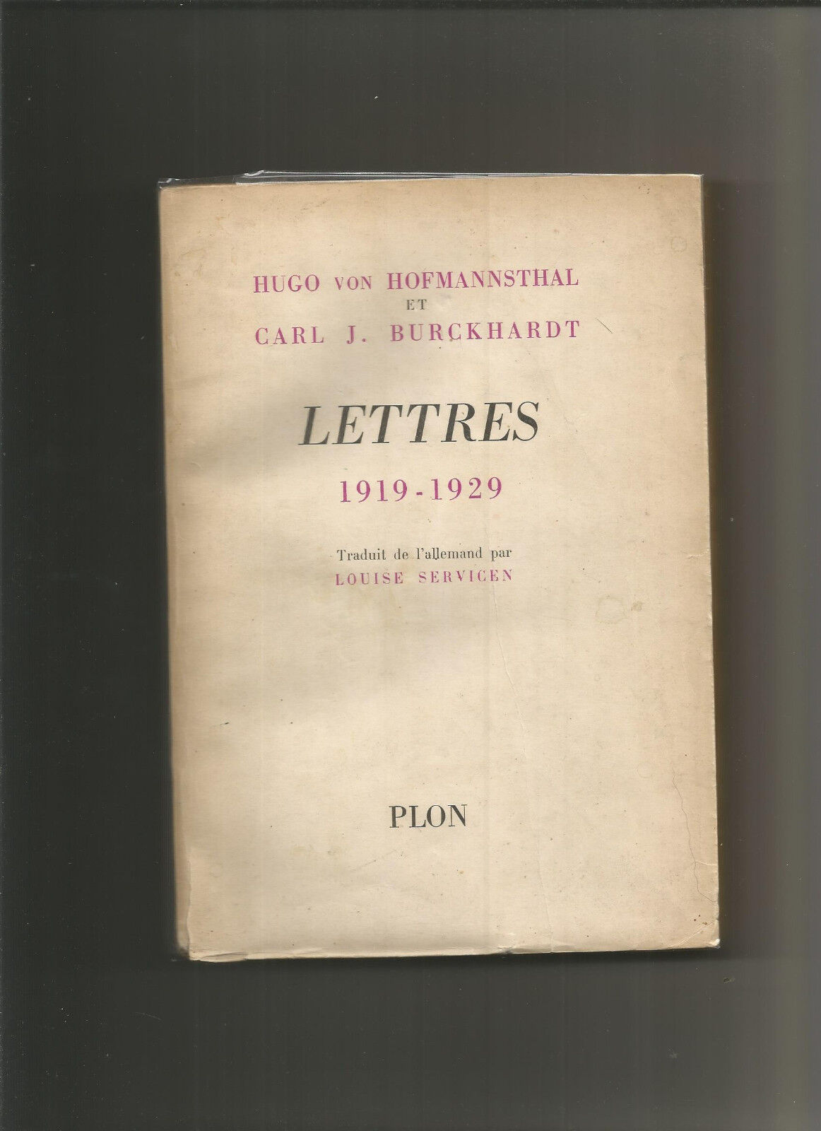 Lettres 1919- 1929 hofmannsthal