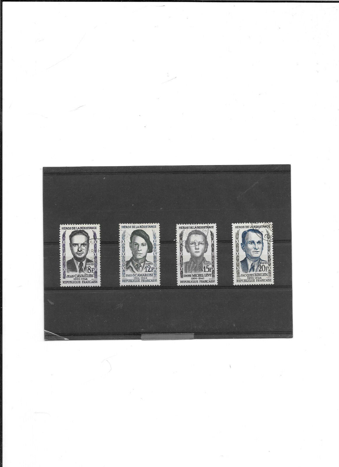 TIMBRES FRANCE OBLITERES HEROS DE LA RESISTANCE