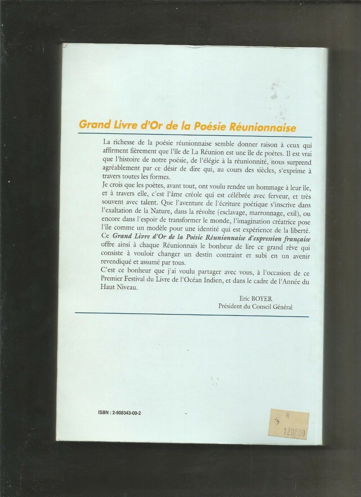 Grand livre d'or de la poésie réunionnaise d'expression française: des origines