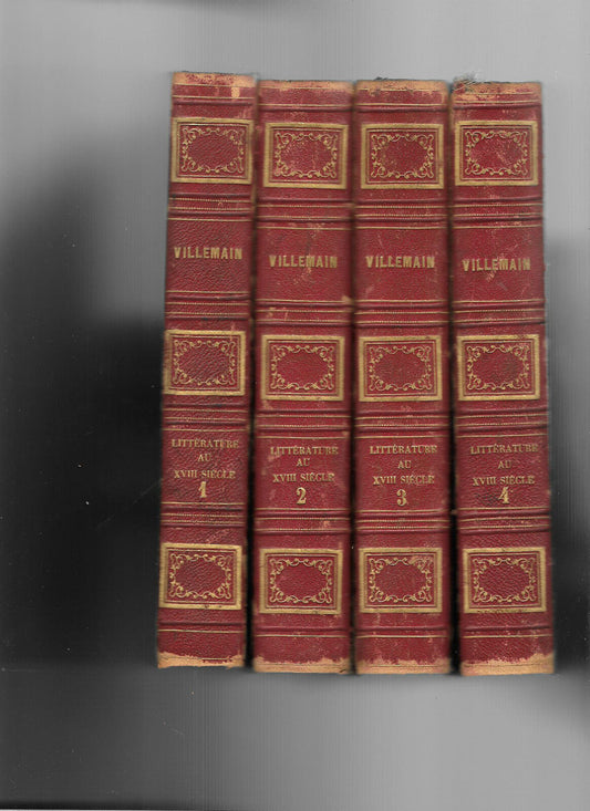 Cours de littérature française en 4 volumes - M.Villemain - Didier 1851