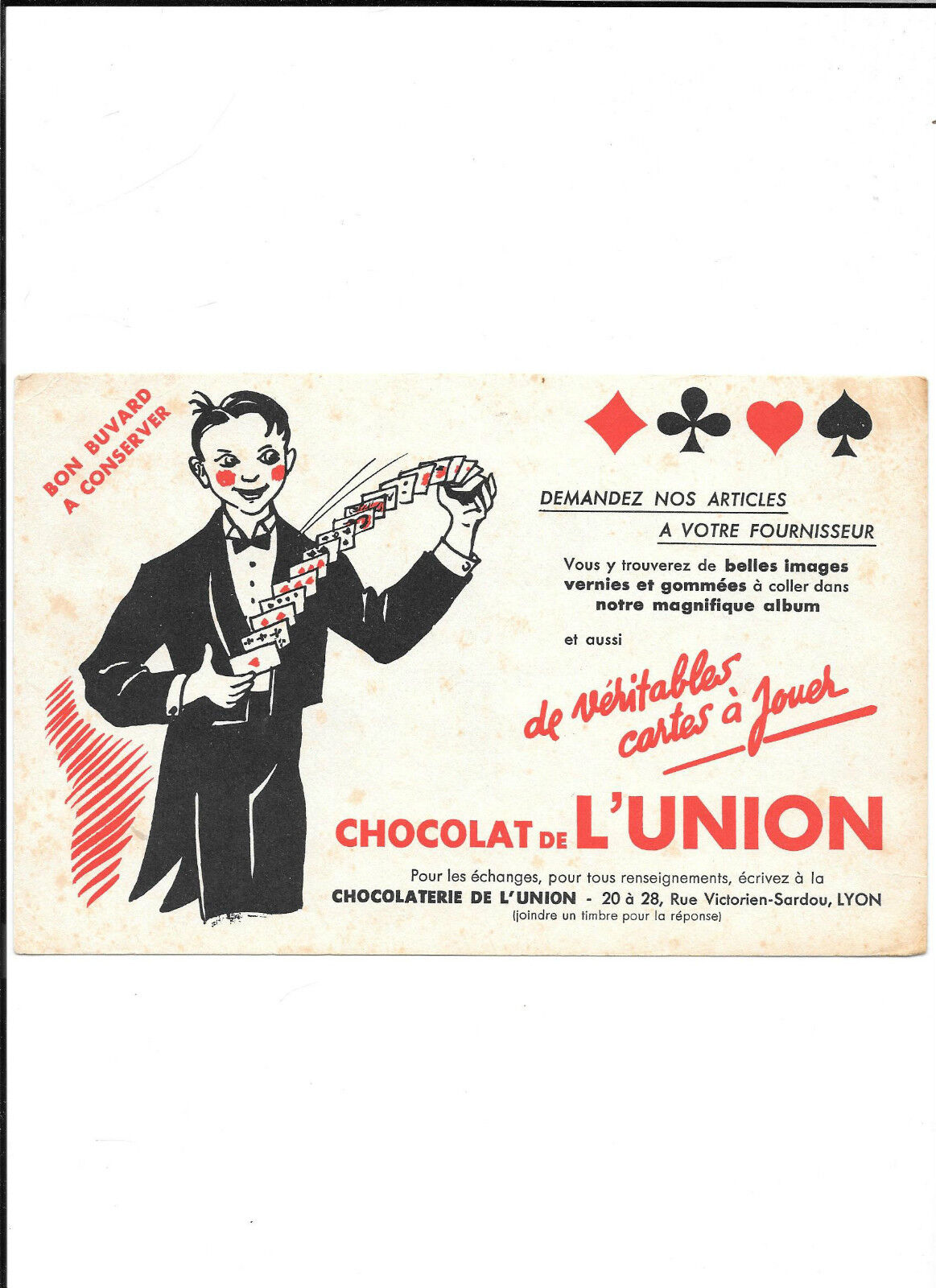 BUVARD CHOCOLAT DE L'UNION