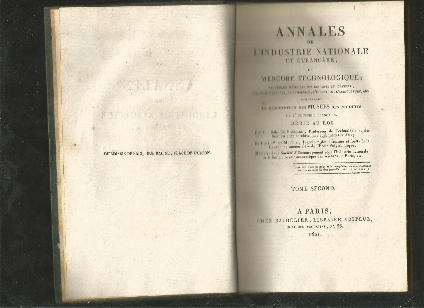 Annales de l'industrie nationale et étrangère ou Mercure technologique - 4 vol