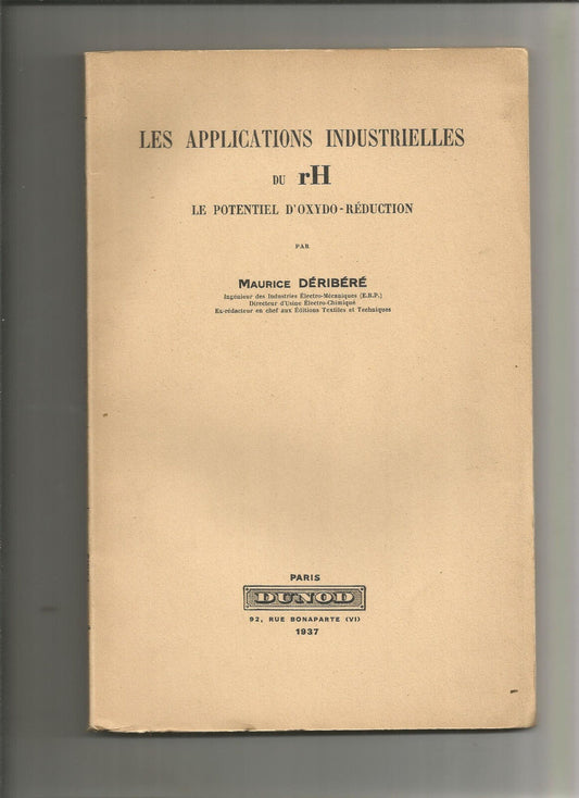 APPLICATIONS INDUSTRIELLES du rH Industrie Brasserie Viticulture Laiterie 1937