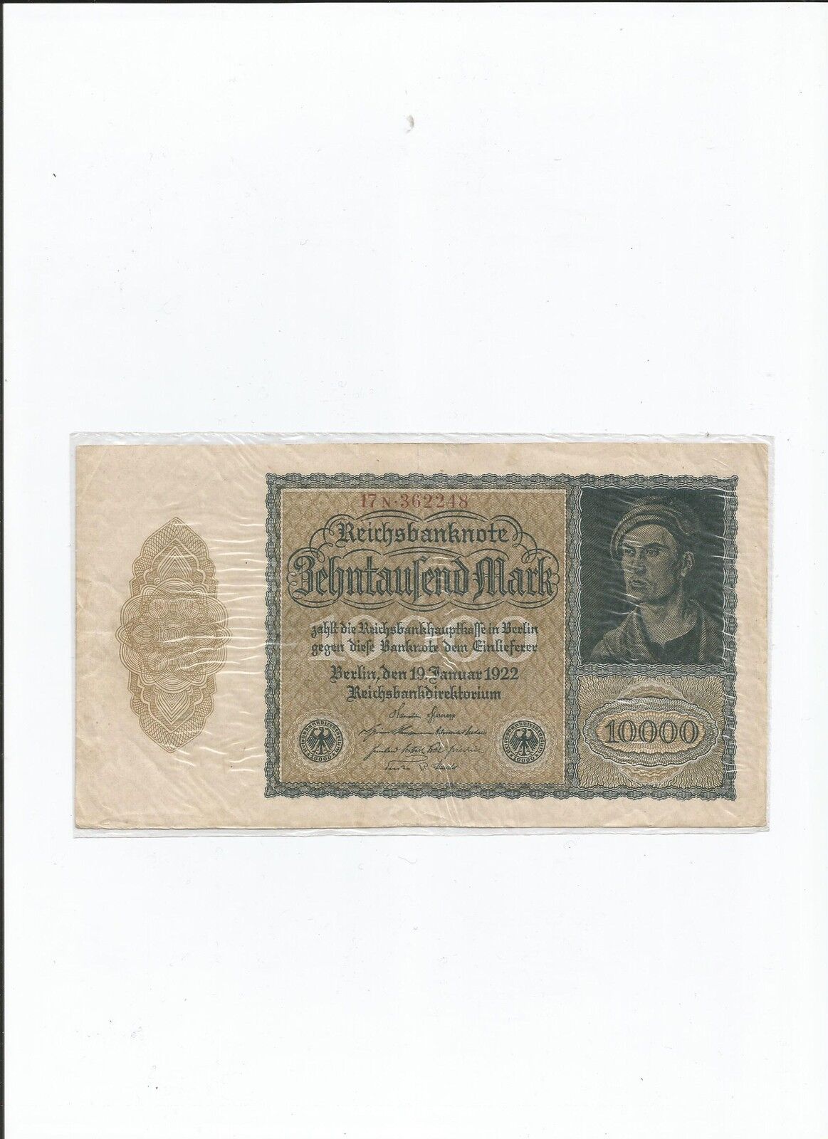 BILLRT DE BANQUE ALLEMAGNE 10000 MARKS 1922