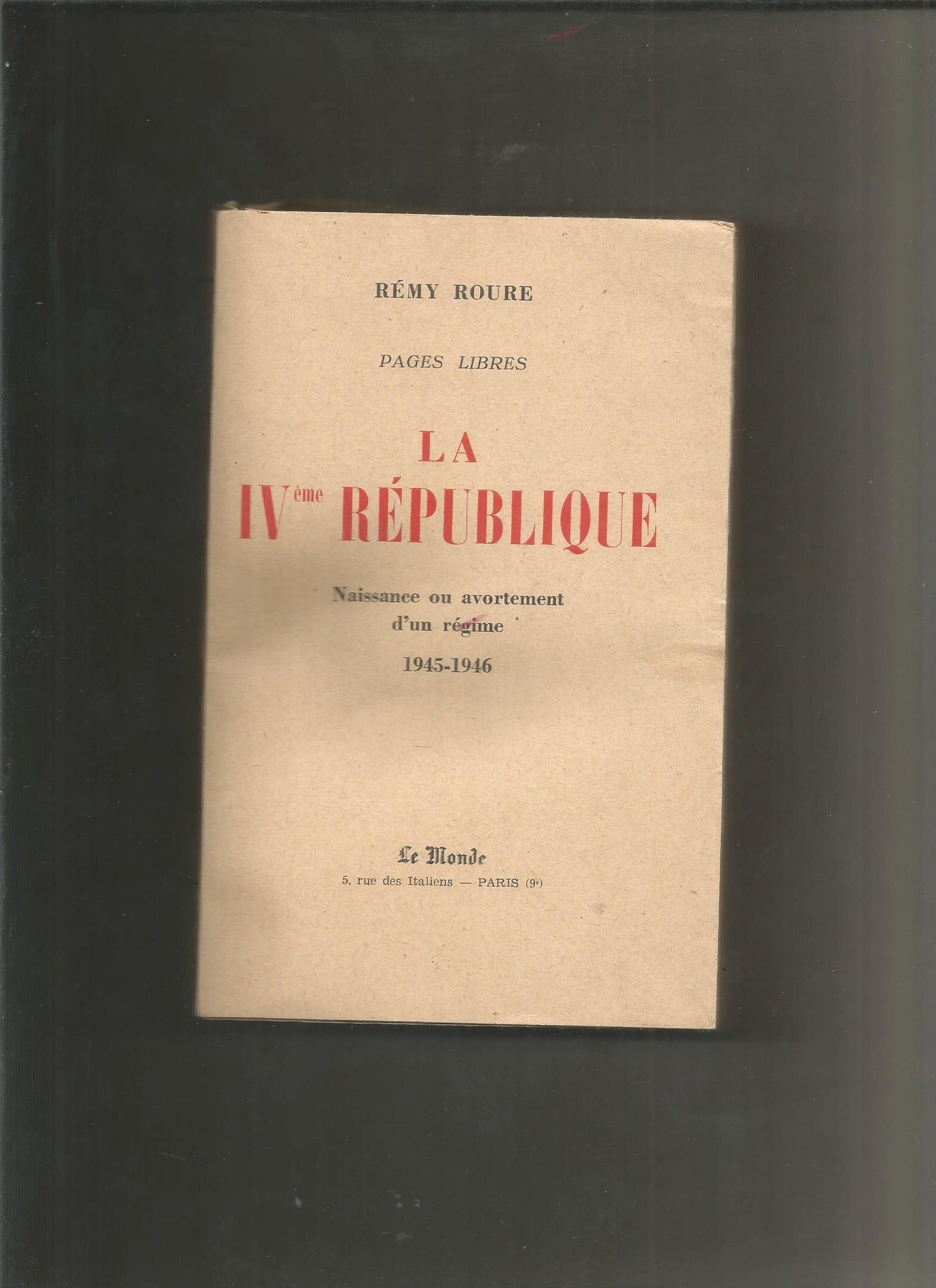 la IV république - Roure