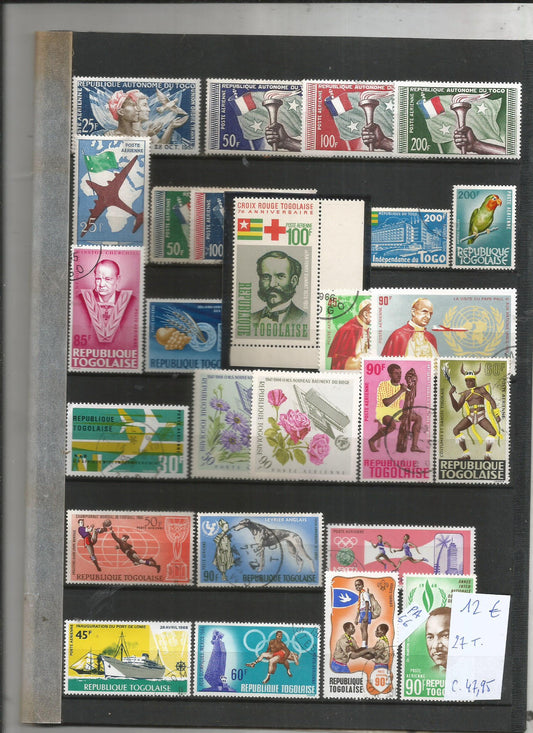 LOT DE TIMBRES DU TOGO DE POSTE AERIENNE